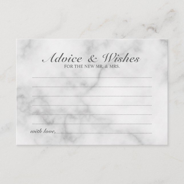 Aconselhamento e Cartão de Desejo Clássico Marble (Frente)