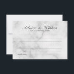 Aconselhamento e Cartão de Desejo Clássico Marble<br><div class="desc">Adicione um toque pessoal ao seu casamento com um clássico aviso de casamento e cartão de desejos. Este cartão de conselho apresenta o título no estilo de fonte do script elegante da cinza e detalhes no estilo de fonte do serif clássico da cinza em fundo de mármore branco. Perfeito para...</div>