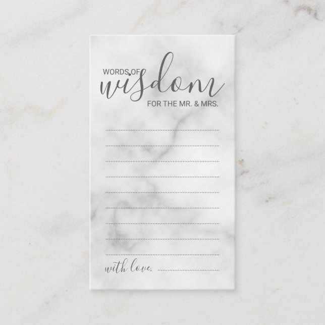 Aconselhamento e Cartão de Desejo Clássico Marble (Frente)