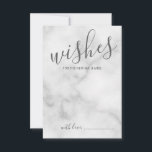 Aconselhamento e Cartão de Desejo Clássico Marble<br><div class="desc">Adicione um toque pessoal ao seu casamento com um moderno guião de casamento e um cartão de desejos. Este cartão de conselho apresenta o título no estilo de fonte da caligrafia moderna da cinza e detalhes no estilo de fonte sans serif moderno da cinza em fundo de mármore branco. Perfeito...</div>