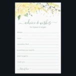 Aconselhamento e Desejo LGBTQ floral Amarelo Elega<br><div class="desc">Estes lindos, florais, LGBTQ, guião manuscrito Advice & Wish lençóis com rosas de aquarela amarelas no topo são perfeitos para ter chá de panela, janto de ensaio ou convidados de casamento preenchidos para o casal feliz. As pessoas vão adorar ter as ordens - tornam tão fácil deixar palavras amáveis de...</div>