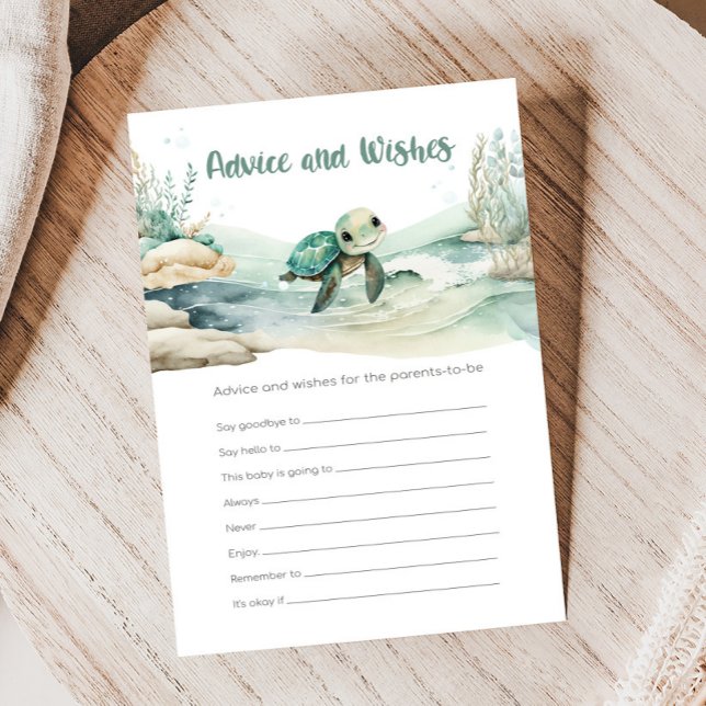 Aconselhamento e Jogo de Desejos de Chás de fralda (Sea Turtle Baby Shower Game)