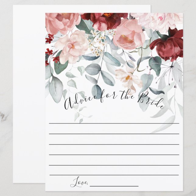Aconselhamento Floral Cor-de-Rosa-Blush Burgundy p (Frente/Verso)