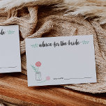 Aconselhamento para Cartões de Noiva | Jardim Botâ<br><div class="desc">Reúna conselhos para a futura noiva com estes cartões doces. Coloque uma pilha na entrada da festa, deixe uma em cada lugar ou passe-a. Nosso design de jarro de mason botânico apresenta flores e folhas em rosa, pêssego e menta, aninhadas em um vidro bonito. Coordena-se com os outros itens e...</div>