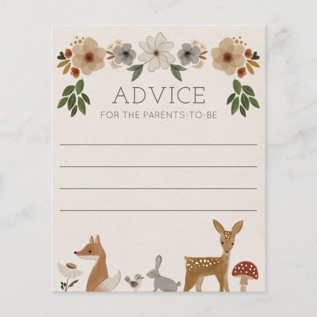 Aconselhamento para o Jogo de Chás de fraldas Wood (Frente)