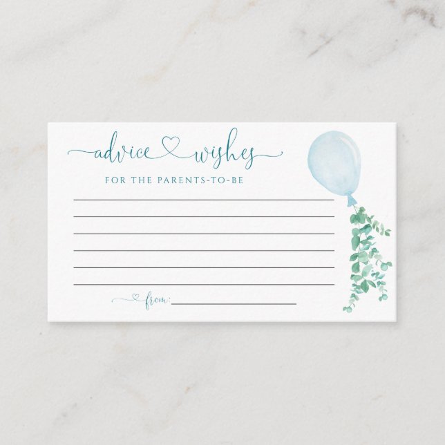 Aconselhamento Sobre Balões Azuis Deseja Um Cartão (Frente)