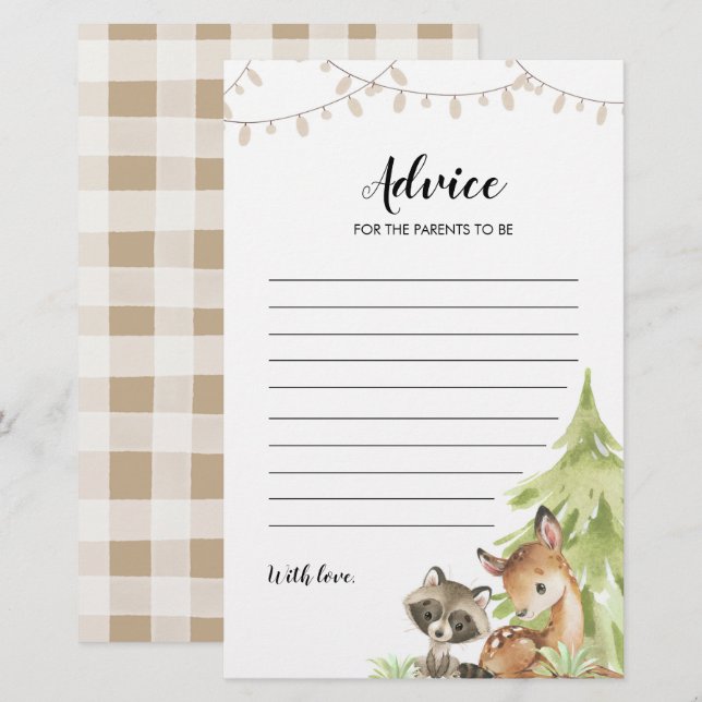 Aconselhamento sobre Chás de fraldas de Woodland p (Frente/Verso)