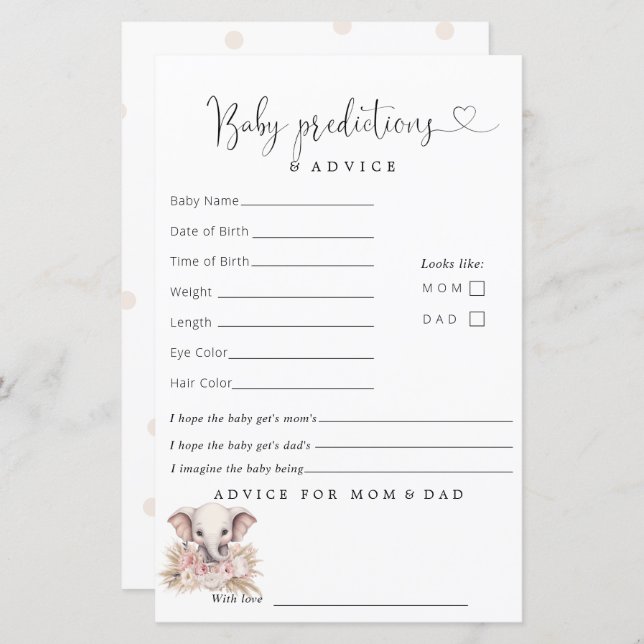 Aconselhamento Sobre Previsões Da Rapariga Rosa-El (Frente/Verso)