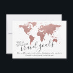 Aconselhamento sobre Viagem de Casamento Elegante<br><div class="desc">Crie um alternativo de livro convidado único e divertido para um tema de chá de panela ou casal de casamento de destino que adora viagem com esses cartões de viagem divertidos com um mapa do mundo branco e rosa-rosa dourado para que os convidados marquem seus pontos de férias favoritos e...</div>