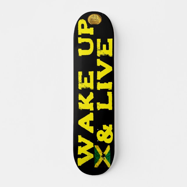 ACORDAR PARA CIMA E LIVE 7, 3/4", skateboard Deck (Frente)