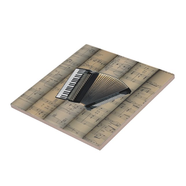Acordeão ~ Rolled Sheet Music Background ~ Music (Lateral)