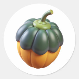 Acorn Squash Plastic 3D - Etiqueta redonda brilhan