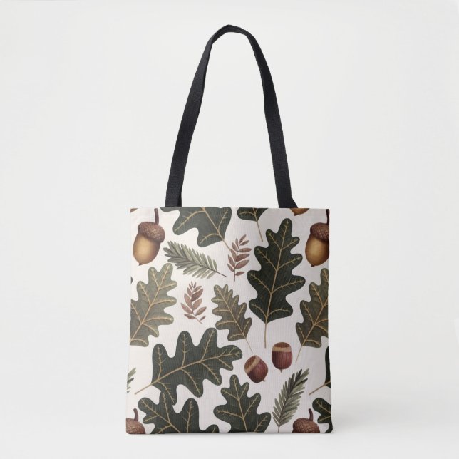Acorns e Folhas Comprando Errand Tote Bag (Frente)