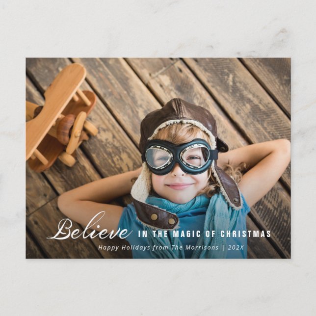 ACREDITAR | cartão de natal de sobreposição de tex (Frente)