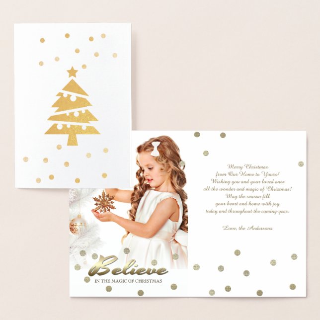 Acredite. Cartão com fotos Personalizado do Real F (Exibição)