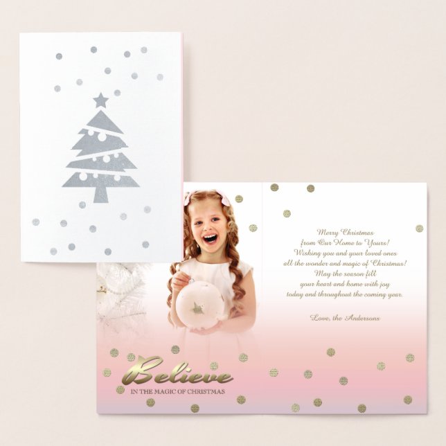 Acredite. Cartão com fotos Personalizado do Real F (Exibição)