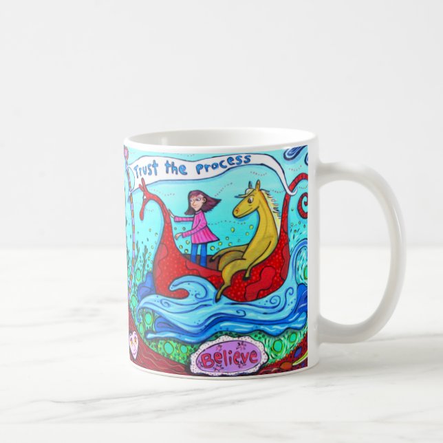 Acredite + Confie a caneca de café do processo (Direita)