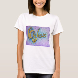 Acredite em camisetas de arte personalizadas inspi