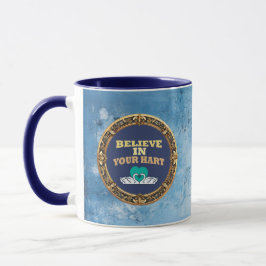 Acredite em Sua Dor – Caneca de Afirmação Azul Esc