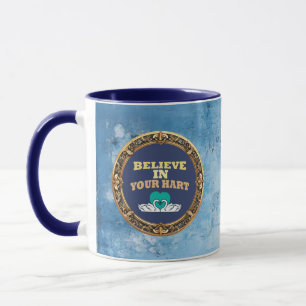 Acredite em Sua Dor – Caneca de Afirmação Azul Esc