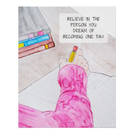 Acredite na Impressão de Arte de Aquarela