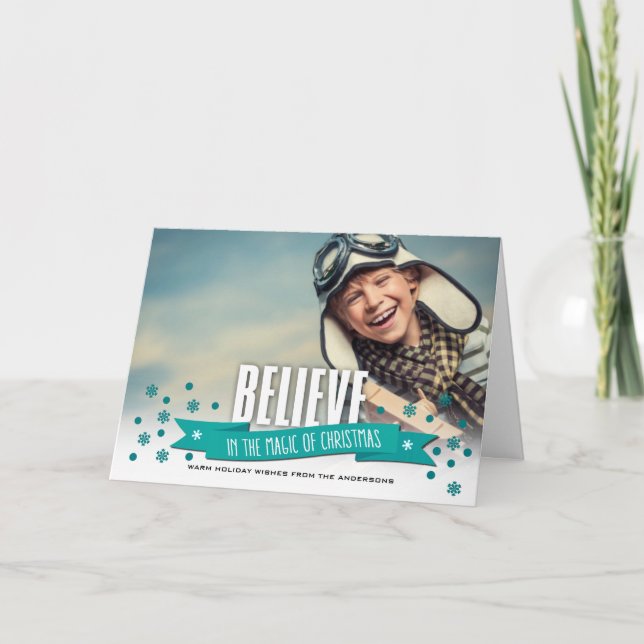 Acredite na Magia do Cartões de foto de Natal (Frente)