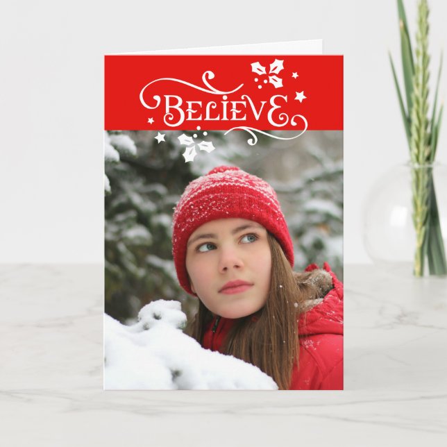 Acredite na magia do Cartões de foto de Natal (Frente)