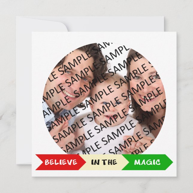 Acredite na Mágica do Cartão com fotos Plana de Na (Frente)