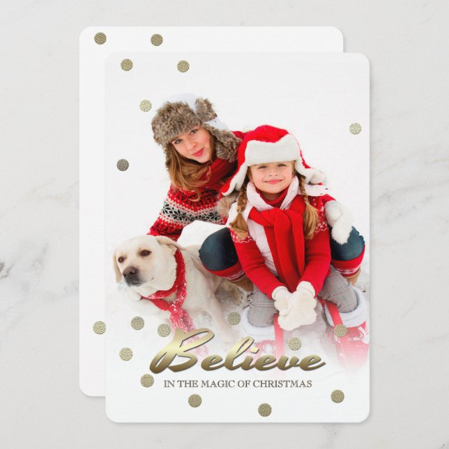 Acredite na Mágica do Natal. Cartões com fotos (Frente/Verso)