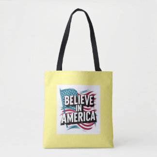 "Acredite no Patriótico Tote Bag Americano"