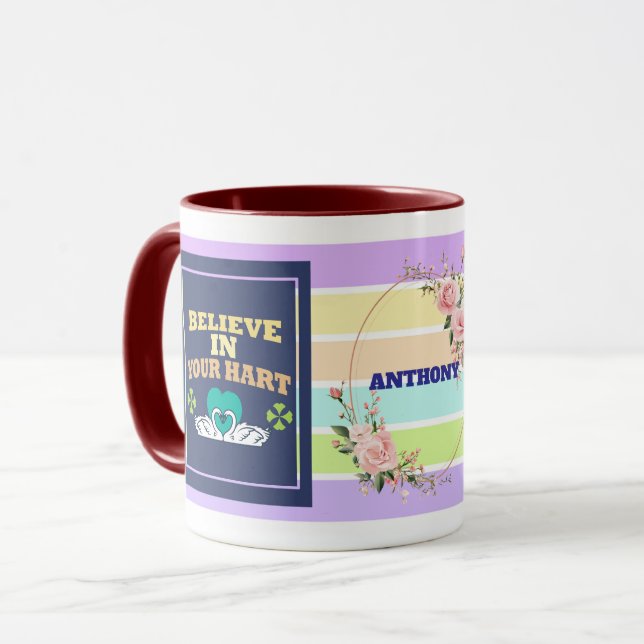 Acredite no Seu Coração Caneca Personalizada – Col (Frente Esquerda)