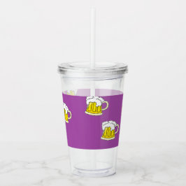 Acrílico Copo de cerveja espumante em roxo