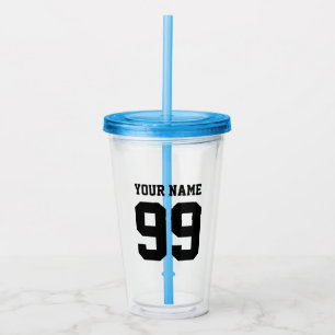 Acrílico Copo tumbler personalizado com nome e número de ca