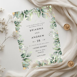 Acrílico de Casamento Eucalyptus Moderno