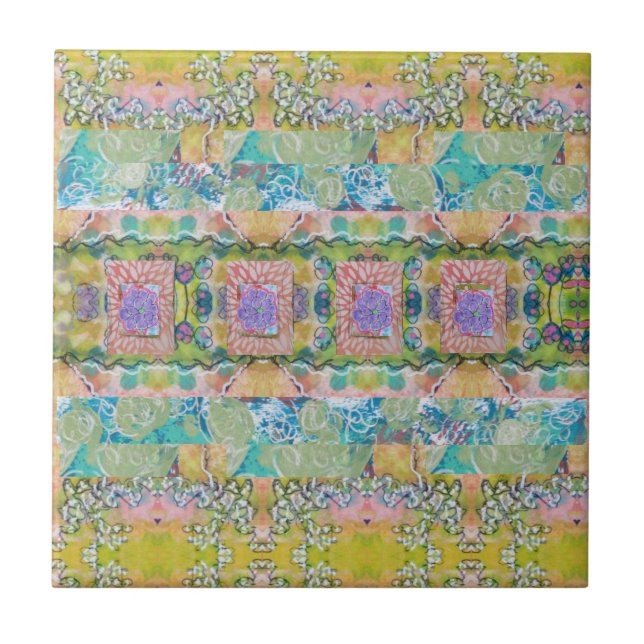 Acrírio Floral abstrato (Frente)