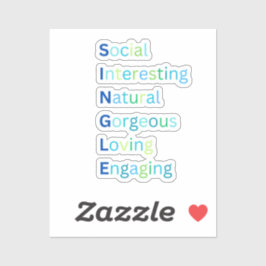 Acrônimo de solteiro adesivo azul