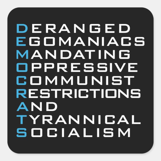 Acronimo dos Democratas - Adesivos Engraçados (Frente)