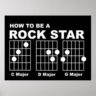 Acrordes de Guitarra de Rock Star Impressão Engraç