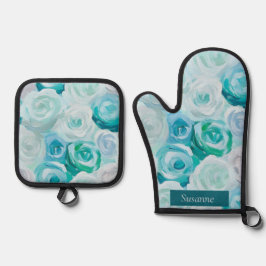 Acryl Rosen in Blau Türkis Farben