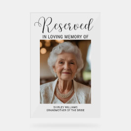 Acrylic Memorial Sign for Wedding Reserved Chair