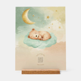 Acrylic Nursery Sign | Sleeping Baby Bear on Cloud