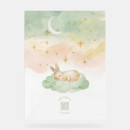 Acrylic Nursery Sign | Sleeping Bunny Watercolor