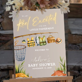 Acrylic Rustic Fisherman Baby Shower Welcome Sign 