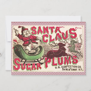 Açúcar Ameixas Papai Noel Antigo Anúncio de Doces