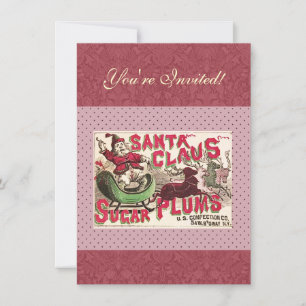 Açúcar Ameixas Papai Noel Antigo Anúncio de Doces 