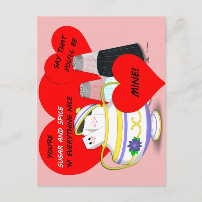 Açúcar e especiarias - Arte de Cartão de Namorados (Frente)