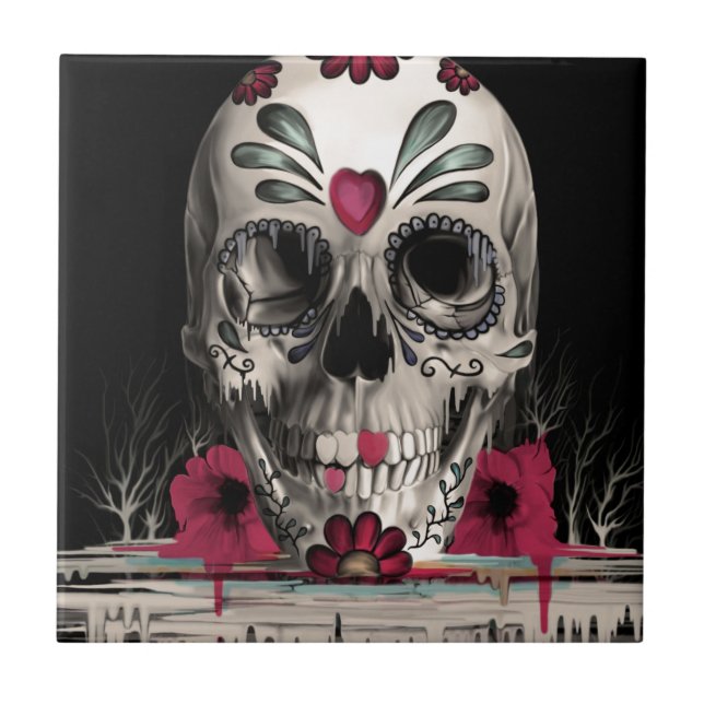 Açúcar puxado, crânio de derretimento do açúcar (Frente)