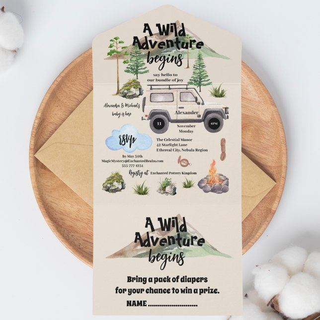 Acventure Chá de fraldas Watercolor Camper (Criador carregado)