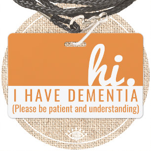 ad demência e paciência alzheimers pvc crachá