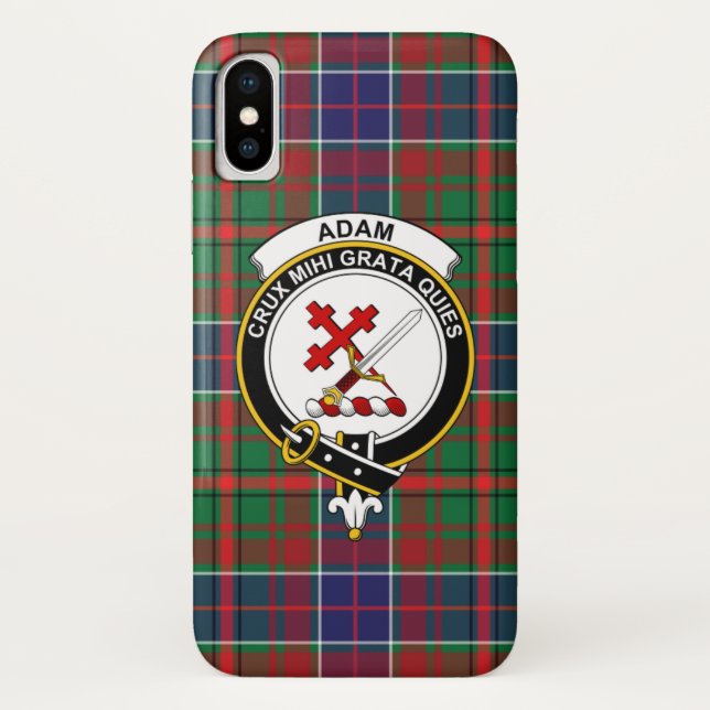 Adam Ancian Scottish Clan Tartan Capa de telefone (Verso)